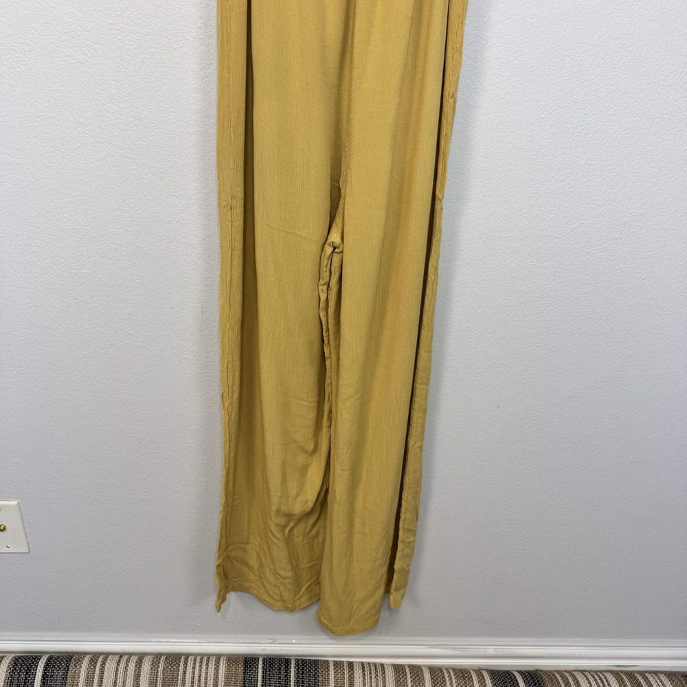 WeWoreWhat Jumpsuit Women's Medium Yellow Bohemian Wide Leg Adjustable Straps - Picture 3 of 15